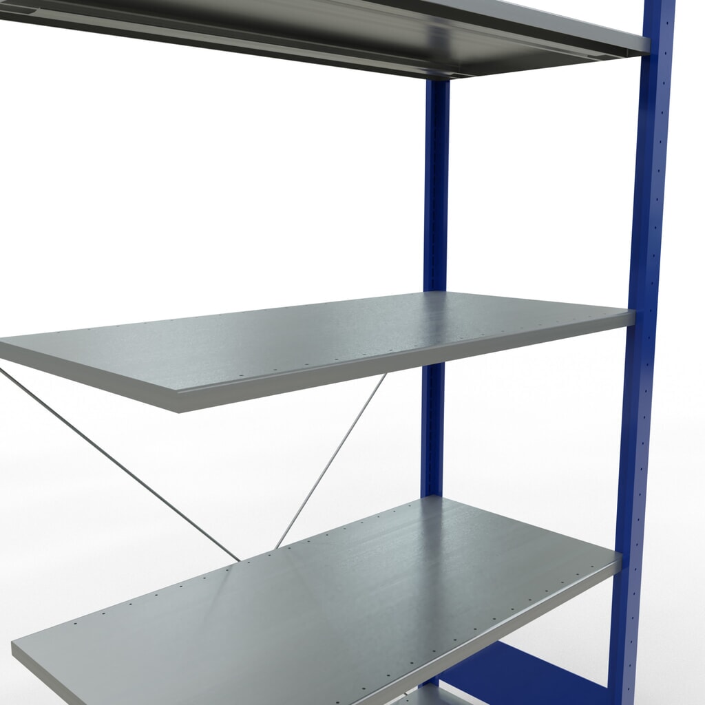 Produktabbildung Nr. 2: SCHULTE Fachbodenregal Stecksystem, AF, FL 150 kg, enzianblau/verzinkt, HxBxT 2.000 x 1.000 x 500 mm