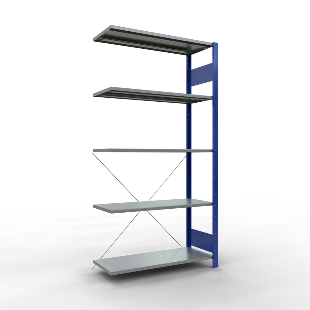 Produktabbildung: SCHULTE Fachbodenregal Stecksystem, AF, FL 150 kg, enzianblau/verzinkt, HxBxT 2.000 x 1.000 x 400 mm
