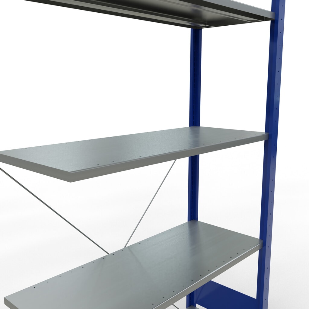 Produktabbildung Nr. 2: SCHULTE Fachbodenregal Stecksystem, AF, FL 150 kg, enzianblau/verzinkt, HxBxT 2.000 x 1.000 x 400 mm