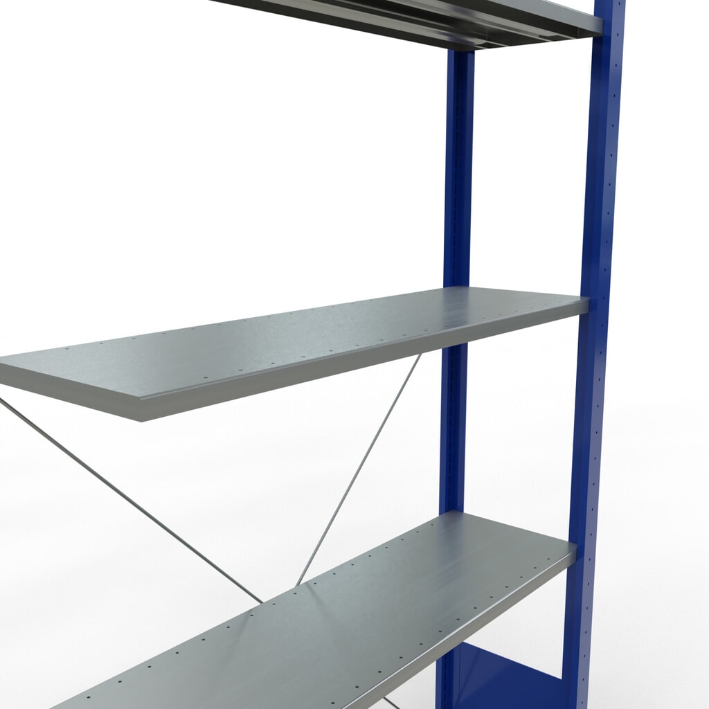 Produktabbildung Nr. 2: SCHULTE Fachbodenregal Stecksystem, AF, FL 150 kg, enzianblau/verzinkt, HxBxT 2.000 x 1.000 x 300 mm