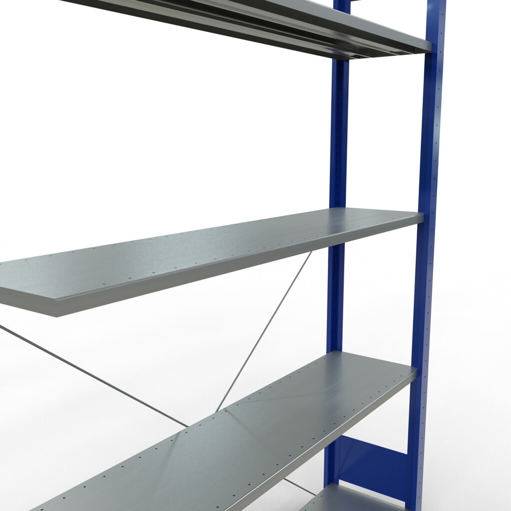Produktabbildung Nr. 5: SCHULTE Fachbodenregal Stecksystem, AF, FL 150 kg, enzianblau/verzinkt, HxBxT 2.000 x 1.300 x 300 mm
