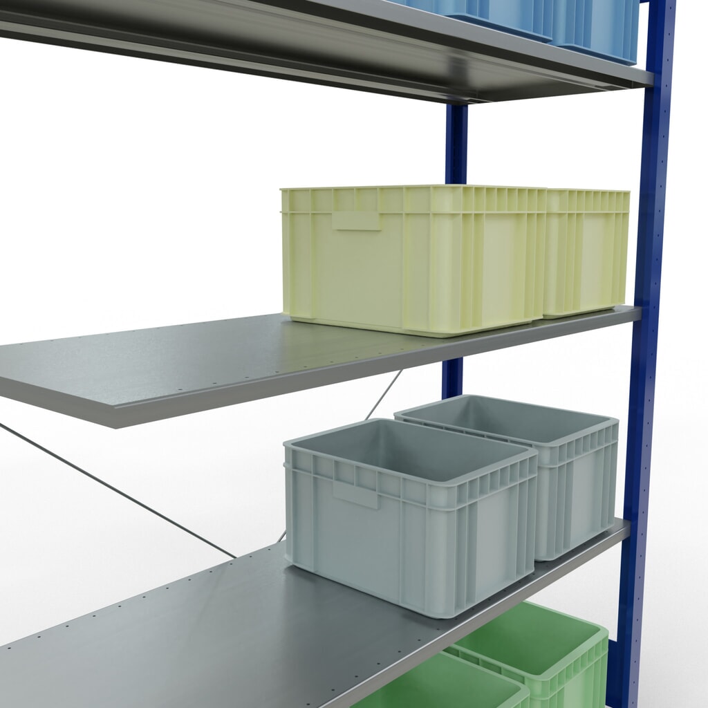 Produktabbildung Nr. 4: SCHULTE Fachbodenregal Stecksystem, AF, FL 150 kg, enzianblau/verzinkt, HxBxT 2.000 x 1.300 x 500 mm