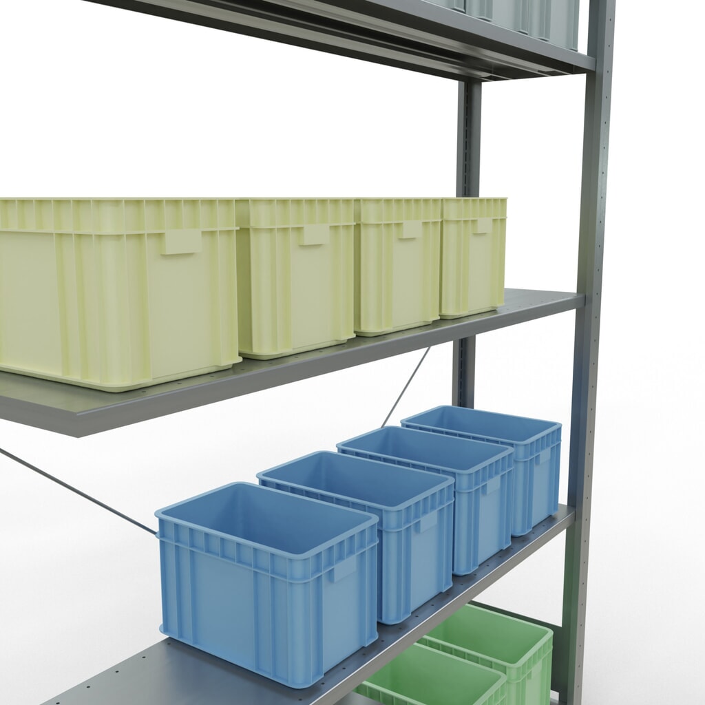 SCHULTE Fachbodenregal Stecksystem, AF, FL 150 kg, verzinkt, HxBxT 2.000 x 1.300 x 300 mm Produktabbildung Nr. 3: SCHULTE Fachbodenregal Stecksystem, AF, FL 150 kg, verzinkt, HxBxT 2.000 x 1.300 x 300 mm