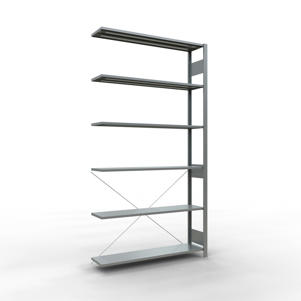 Produktabbildung: SCHULTE Fachbodenregal Stecksystem, AF, FL 150 kg, verzinkt, HxBxT 2.500 x 1.300 x 300 mm