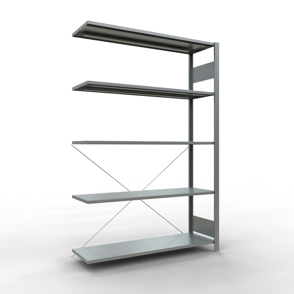 SCHULTE Fachbodenregal Stecksystem, AF, FL 150 kg, verzinkt, HxBxT 2.000 x 1.300 x 400 mm Produktabbildung: SCHULTE Fachbodenregal Stecksystem, AF, FL 150 kg, verzinkt, HxBxT 2.000 x 1.300 x 400 mm