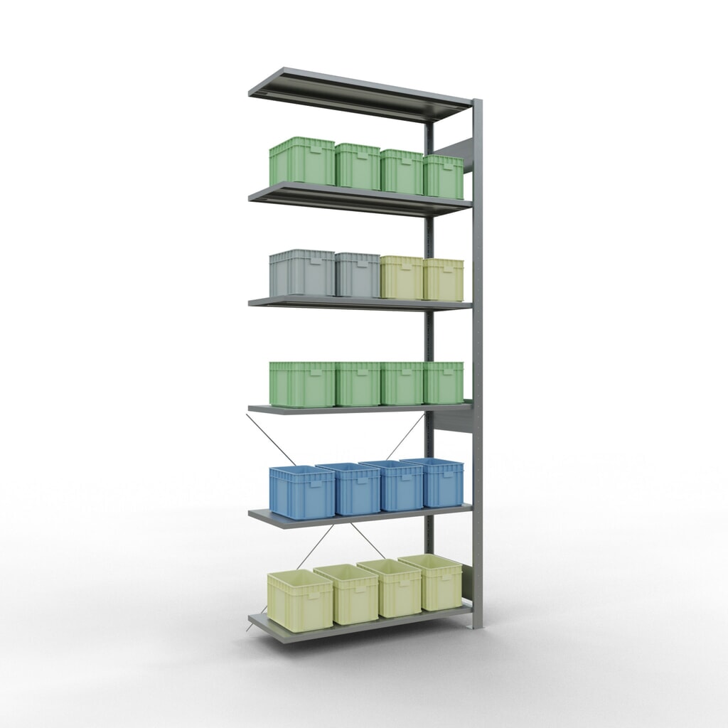 Produktabbildung Nr. 3: SCHULTE Fachbodenregal Stecksystem, AF, FL 150 kg, verzinkt, HxBxT 2.500 x 1.000 x 400 mm