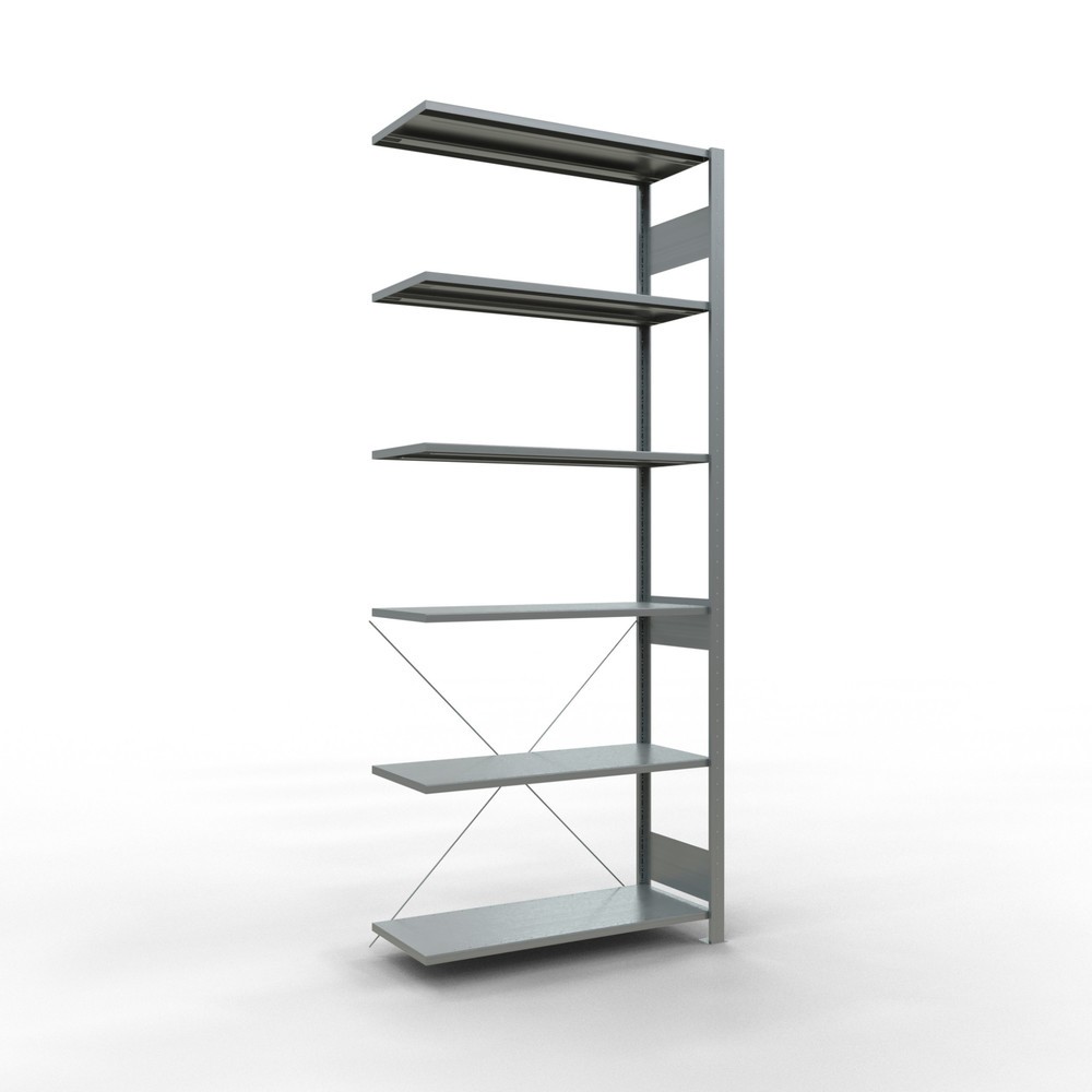 Produktabbildung: SCHULTE Fachbodenregal Stecksystem, AF, FL 150 kg, verzinkt, HxBxT 2.500 x 1.000 x 400 mm
