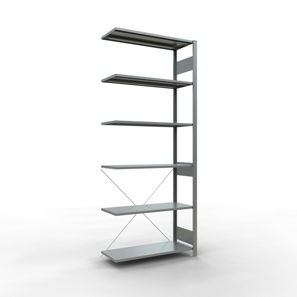 Produktabbildung: SCHULTE Fachbodenregal Stecksystem, AF, FL 150 kg, verzinkt, HxBxT 2.500 x 1.000 x 400 mm