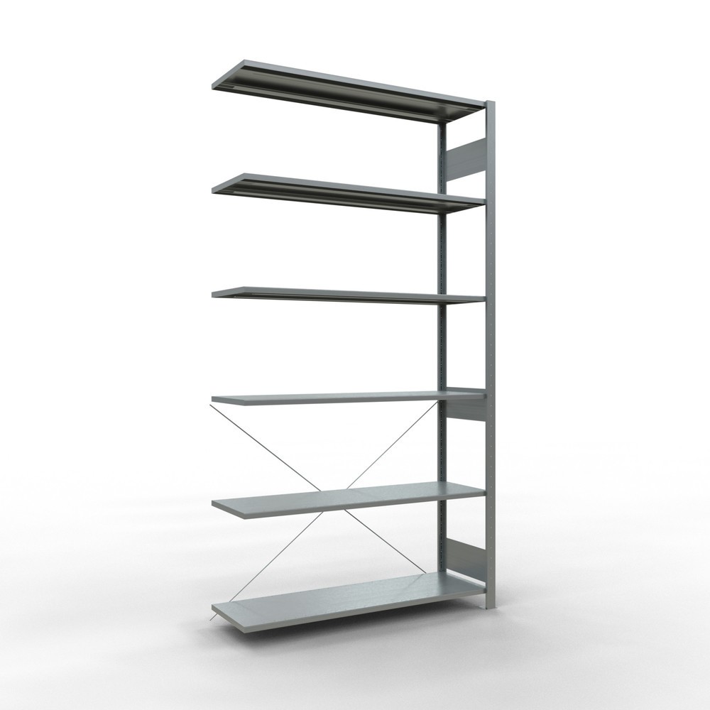 Produktabbildung: SCHULTE Fachbodenregal Stecksystem, AF, FL 150 kg, verzinkt, HxBxT 2.500 x 1.300 x 400 mm