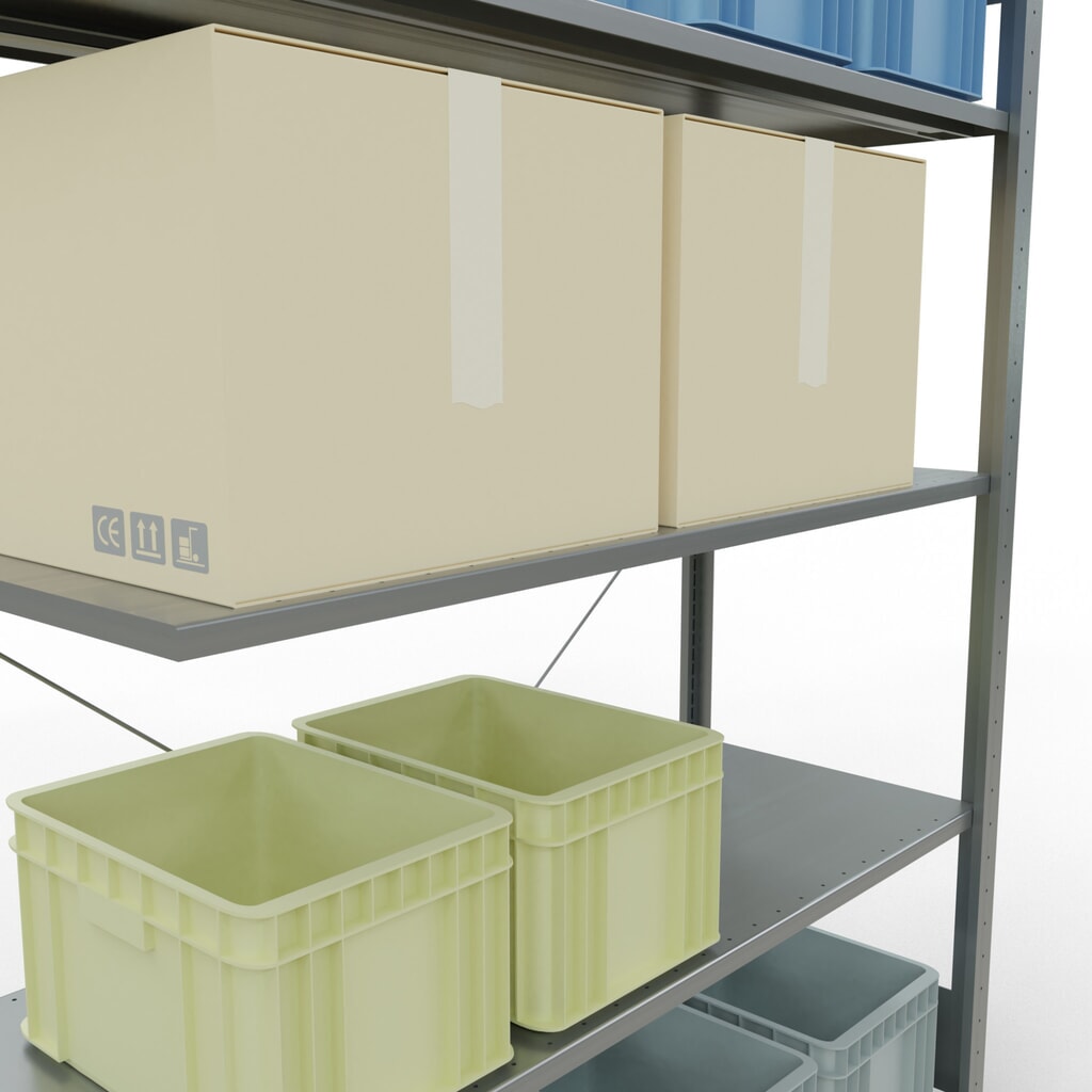SCHULTE Fachbodenregal Stecksystem, AF, FL 150 kg, verzinkt, HxBxT 2.000 x 1.300 x 500 mm Produktabbildung Nr. 4: SCHULTE Fachbodenregal Stecksystem, AF, FL 150 kg, verzinkt, HxBxT 2.000 x 1.300 x 500 mm