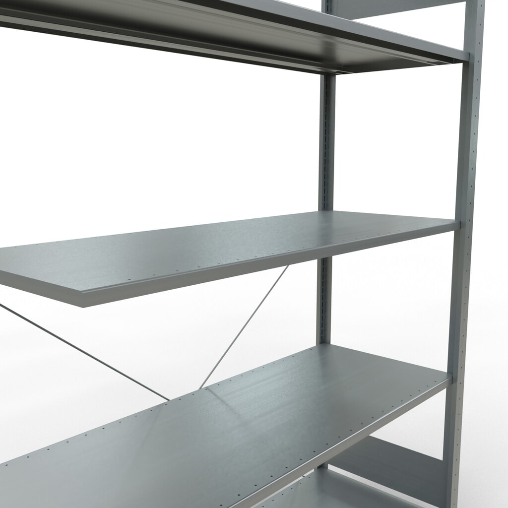SCHULTE Fachbodenregal Stecksystem, AF, FL 150 kg, verzinkt, HxBxT 2.000 x 1.300 x 500 mm Produktabbildung Nr. 5: SCHULTE Fachbodenregal Stecksystem, AF, FL 150 kg, verzinkt, HxBxT 2.000 x 1.300 x 500 mm