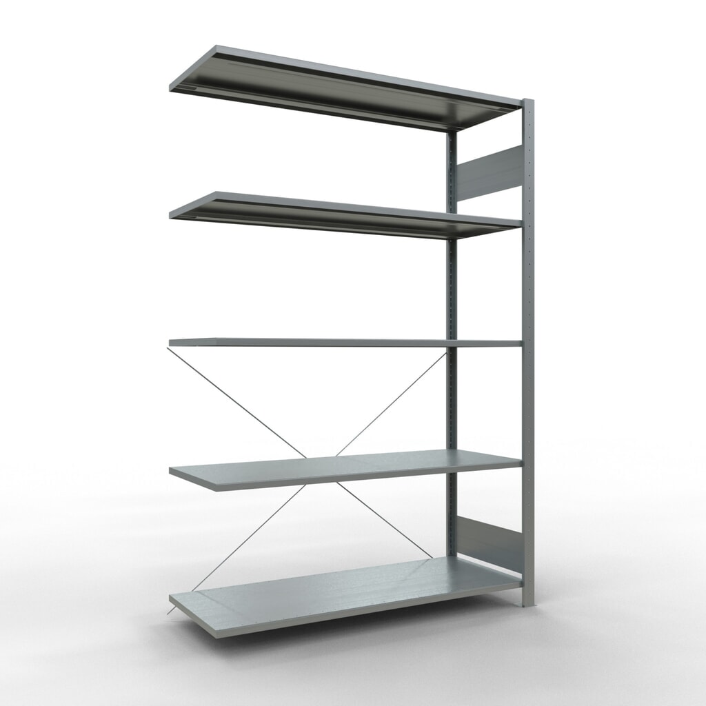 SCHULTE Fachbodenregal Stecksystem, AF, FL 150 kg, verzinkt, HxBxT 2.000 x 1.300 x 500 mm Produktabbildung: SCHULTE Fachbodenregal Stecksystem, AF, FL 150 kg, verzinkt, HxBxT 2.000 x 1.300 x 500 mm