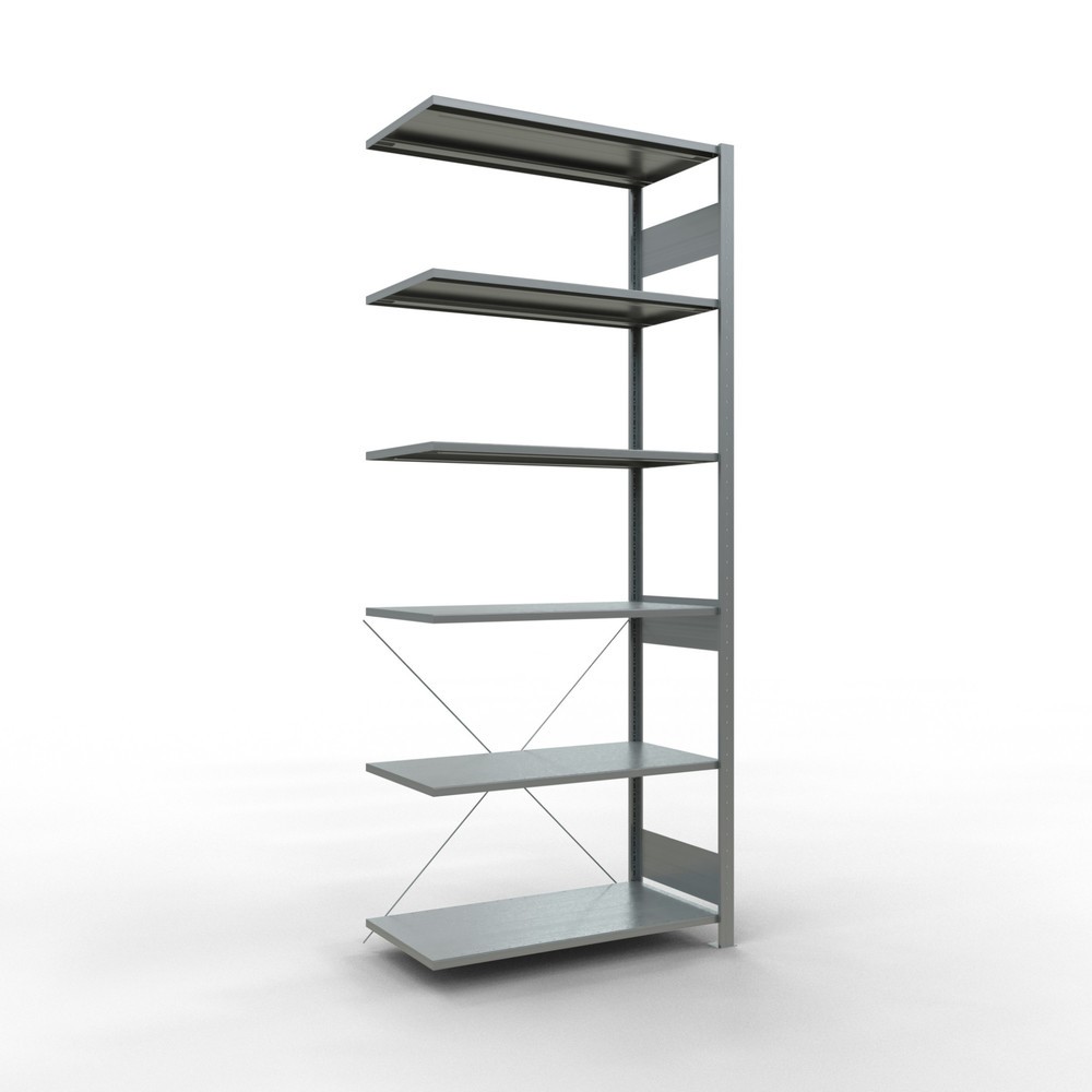 Produktabbildung: SCHULTE Fachbodenregal Stecksystem, AF, FL 150 kg, verzinkt, HxBxT 2.500 x 1.000 x 500 mm