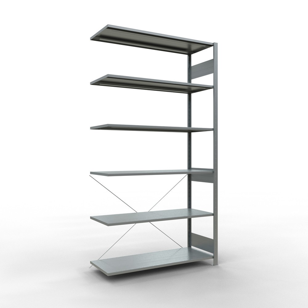 Produktabbildung: SCHULTE Fachbodenregal Stecksystem, AF, FL 150 kg, verzinkt, HxBxT 2.500 x 1.300 x 500 mm
