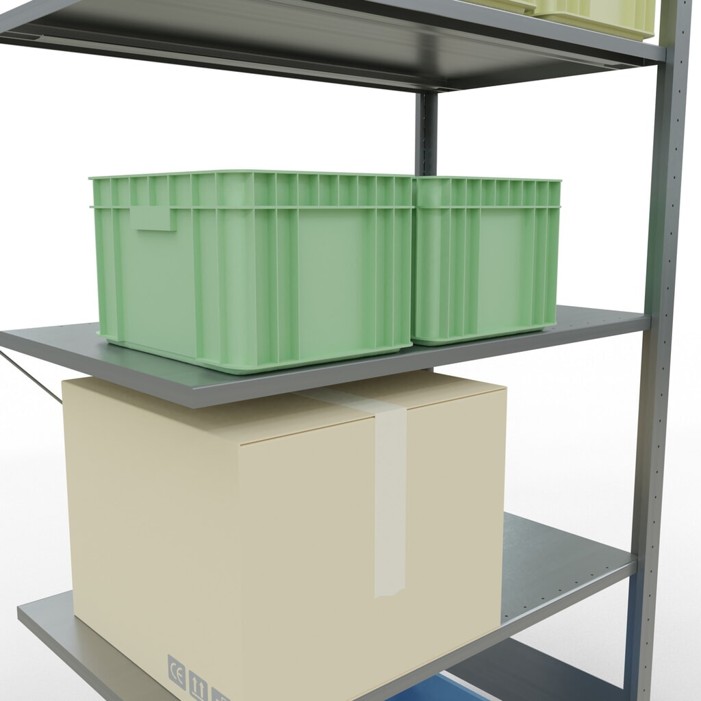 Produktabbildung Nr. 4: SCHULTE Fachbodenregal Stecksystem, AF, FL 150 kg, verzinkt, HxBxT 2.000 x 1.000 x 600 mm