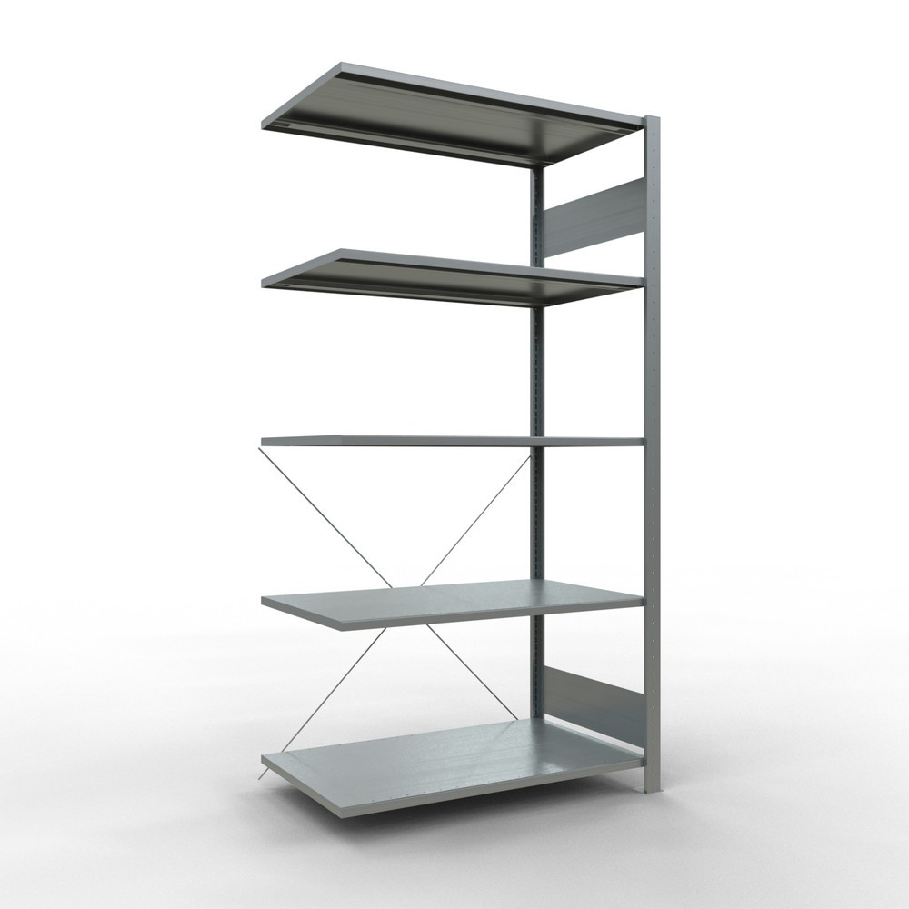 Produktabbildung: SCHULTE Fachbodenregal Stecksystem, AF, FL 150 kg, verzinkt, HxBxT 2.000 x 1.000 x 600 mm