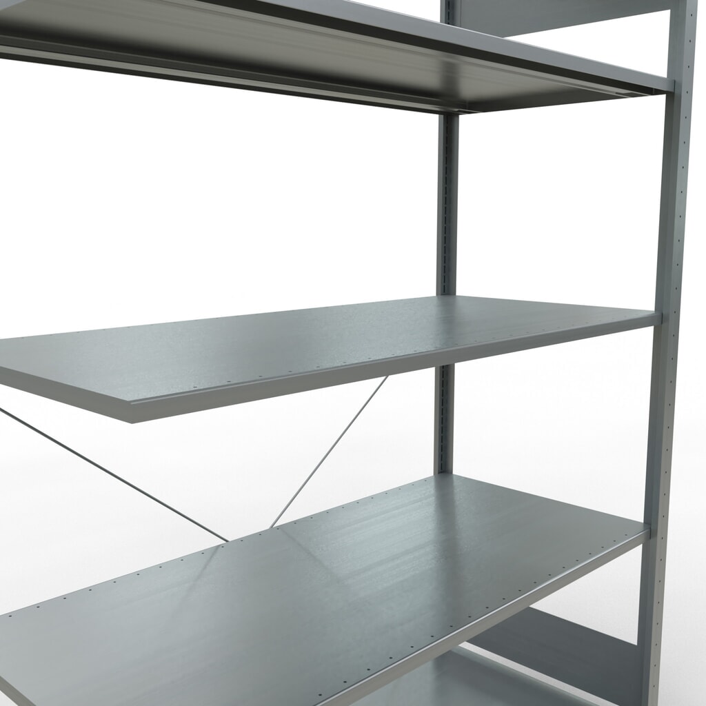 SCHULTE Fachbodenregal Stecksystem, AF, FL 150 kg, verzinkt, HxBxT 2.000 x 1.300 x 600 mm Produktabbildung Nr. 5: SCHULTE Fachbodenregal Stecksystem, AF, FL 150 kg, verzinkt, HxBxT 2.000 x 1.300 x 600 mm