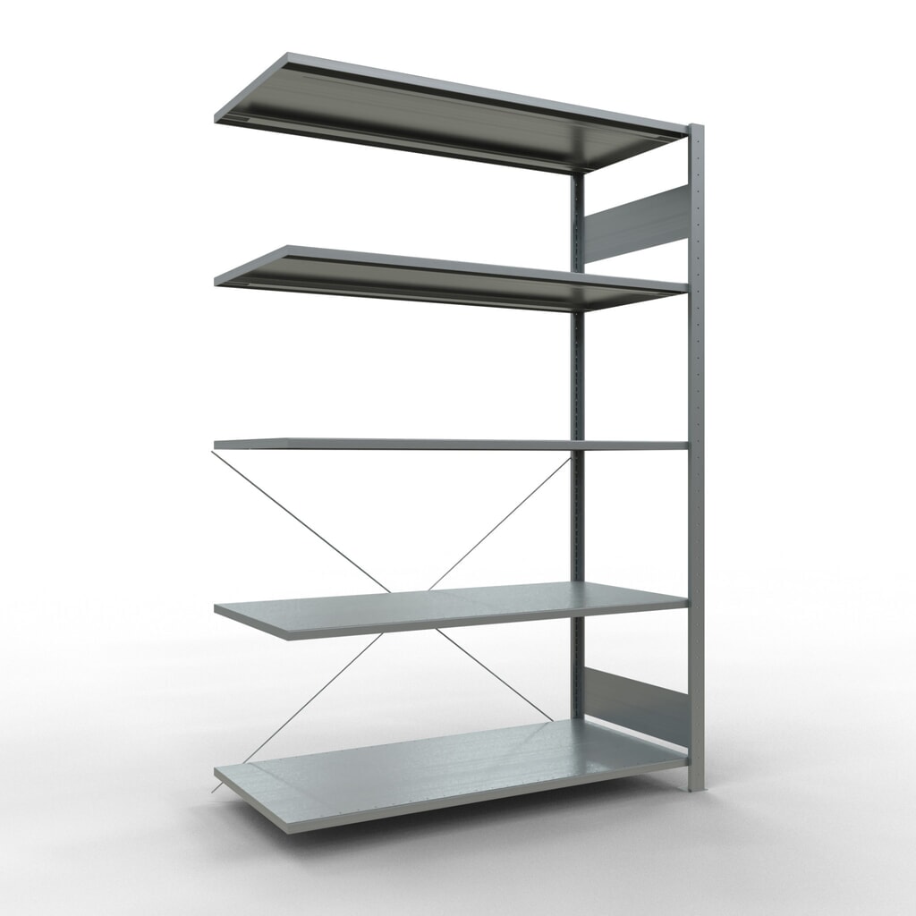 SCHULTE Fachbodenregal Stecksystem, AF, FL 150 kg, verzinkt, HxBxT 2.000 x 1.300 x 600 mm Produktabbildung: SCHULTE Fachbodenregal Stecksystem, AF, FL 150 kg, verzinkt, HxBxT 2.000 x 1.300 x 600 mm