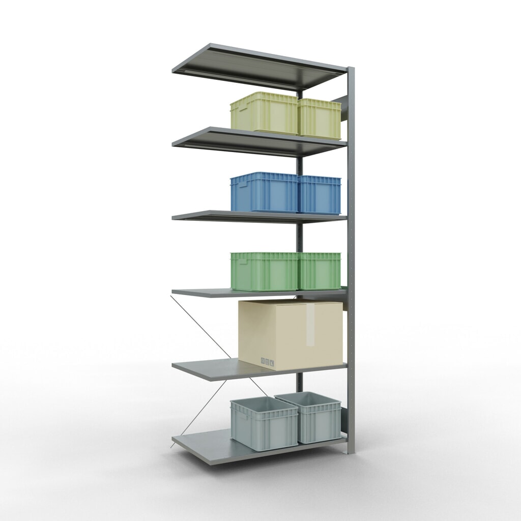 Produktabbildung Nr. 3: SCHULTE Fachbodenregal Stecksystem, AF, FL 150 kg, verzinkt, HxBxT 2.500 x 1.000 x 600 mm