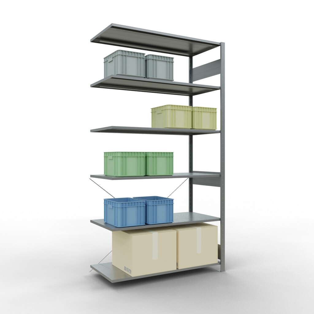 Produktabbildung Nr. 3: SCHULTE Fachbodenregal Stecksystem, AF, FL 150 kg, verzinkt, HxBxT 2.500 x 1.300 x 600 mm