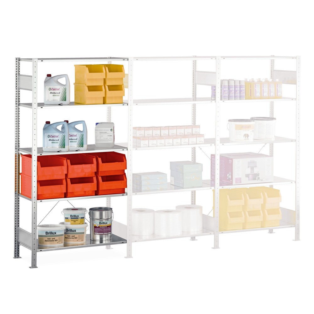 Produktabbildung Nr. 6: SCHULTE Fachbodenregal Stecksystem, AF, FL 150 kg, verzinkt, HxBxT 2.500 x 1.300 x 600 mm