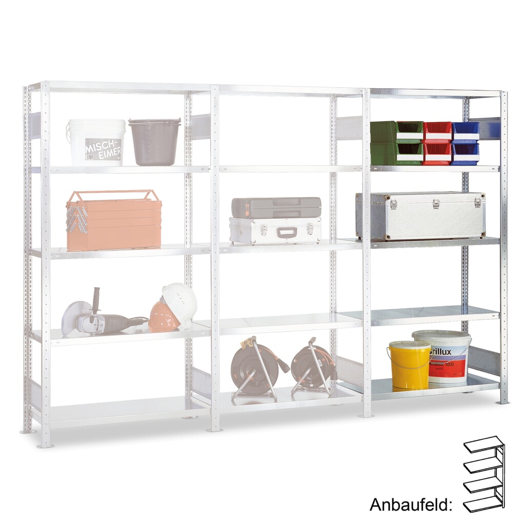 Produktabbildung: Anbaufeld für SCHULTE Komplettpaket Fachbodenregal, FL 100 kg, HxBxT 2.000 x 1.000 x 400 mm