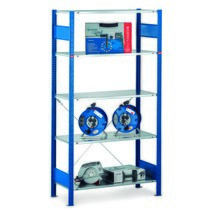 SCHULTE Fachbodenregal Stecksystem, Grundfeld, Fachlast 150 kg, enzianblau/verzinkt