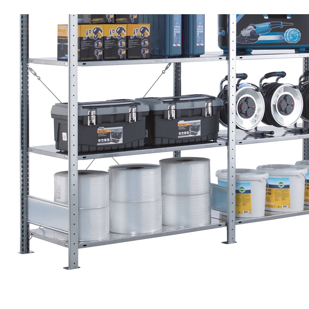 SCHULTE Komplettpaket Fachbodenregal verzinkt mit 15 Stahlblechböden, Fachlast 150 kg, HxBxT 2.000 x 3.072 x 536 mm Produktabbildung Nr. 3: SCHULTE Komplettpaket Fachbodenregal verzinkt mit 15 Stahlblechböden, Fachlast 150 kg, HxBxT 2.000 x 3.072 x 536 mm