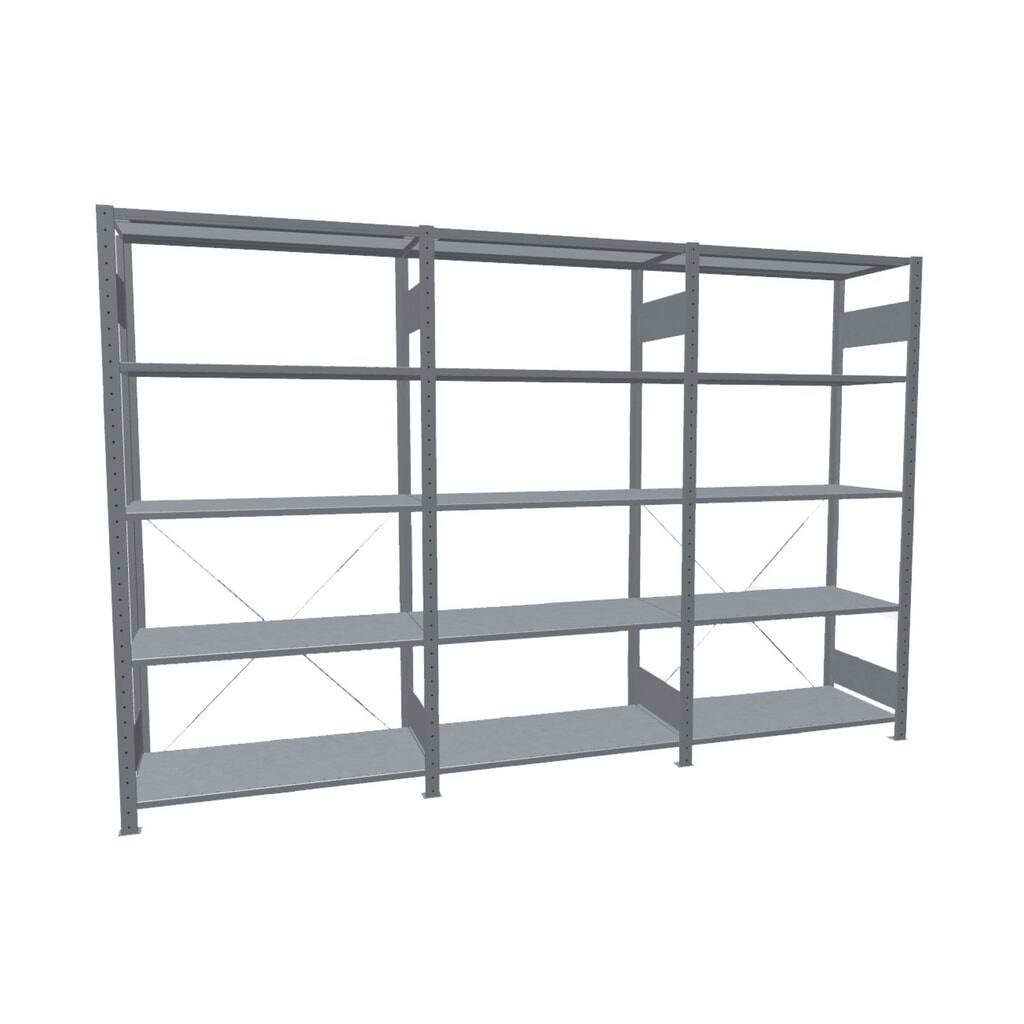 SCHULTE Komplettpaket Fachbodenregal verzinkt mit 15 Stahlblechböden, Fachlast 150 kg, HxBxT 2.000 x 3.072 x 536 mm Produktabbildung: SCHULTE Komplettpaket Fachbodenregal verzinkt mit 15 Stahlblechböden, Fachlast 150 kg, HxBxT 2.000 x 3.072 x 536 mm