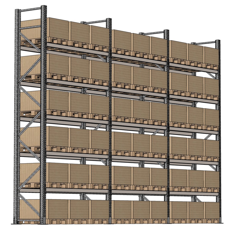 Produktabbildung Nr. 2: SCHULTE Palettenregal 3 Felder á 1.825 mm - 6.000x1.100 mm (HxT), 30 Holme (2.000 kg)  für den Außenbereich