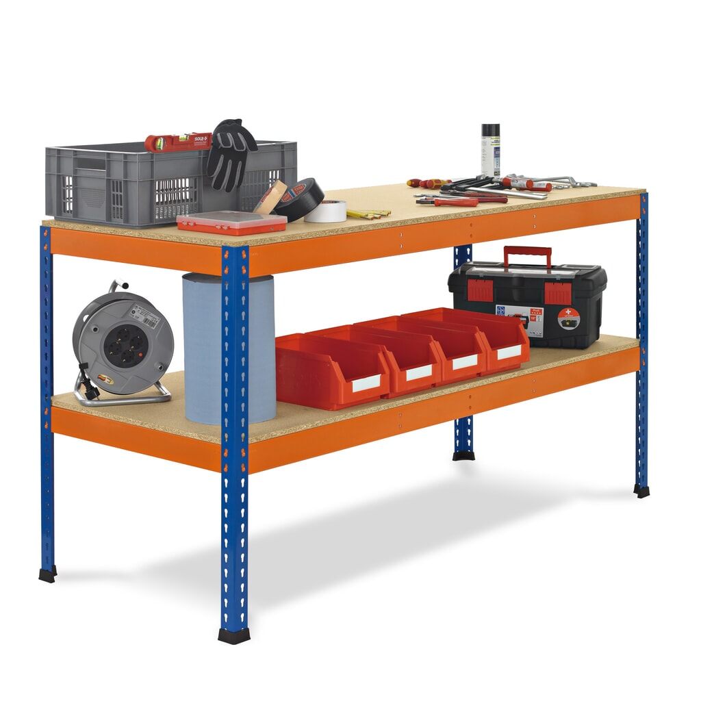 SCHULTE Werktisch mit 2 Spanplatten, HxBxT 990 x 1.536 x 621 mm Produktabbildung: SCHULTE Werktisch mit 2 Spanplatten, HxBxT 990 x 1.536 x 621 mm