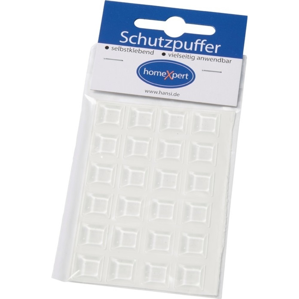 Produktabbildung: Schutzpuffer Clear, Kunststoff transparent Quadrat, 12,7 mm, selbstklebend