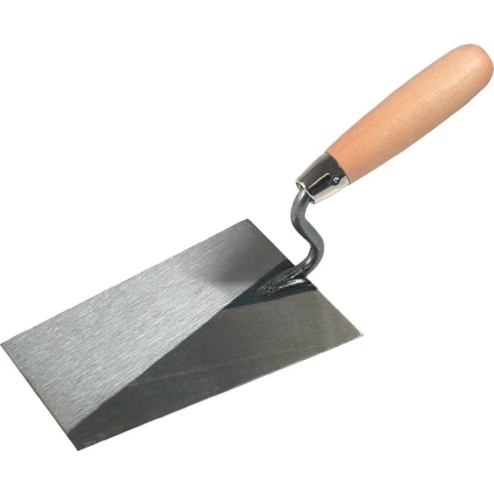 Produktabbildung: SCHWAN Tiroler Maurerkelle, mit Buchenholzheft, S-Hals, Länge 180 mm Breite 125 mm, Stahl