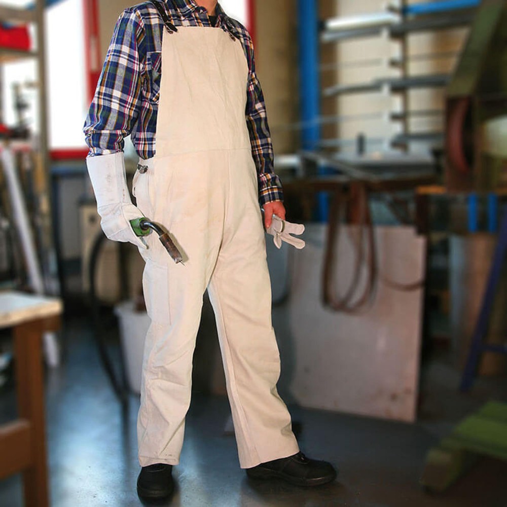 Produktabbildung: Schweisser-Lederlatzhose Spaltleder, Größe 48