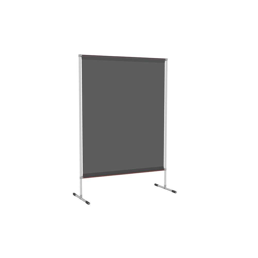 Produktabbildung: Schweißer-Schutzstellwand, Hitzeschutz-/Spritzerschutzdecke gemäß DIN EN 13501-1, BxH 1.400 x 2.000 mm, grau/silber