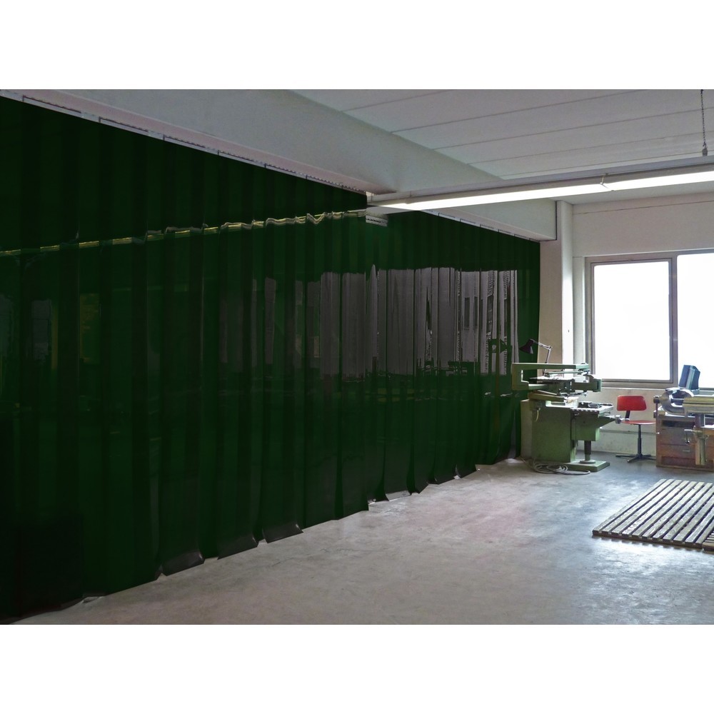 Produktabbildung: Schweißerschutz-Lamellenvorhang, Streifen 2x 300 mm, Überlappung 54 mm, Höhe 1.600 mm