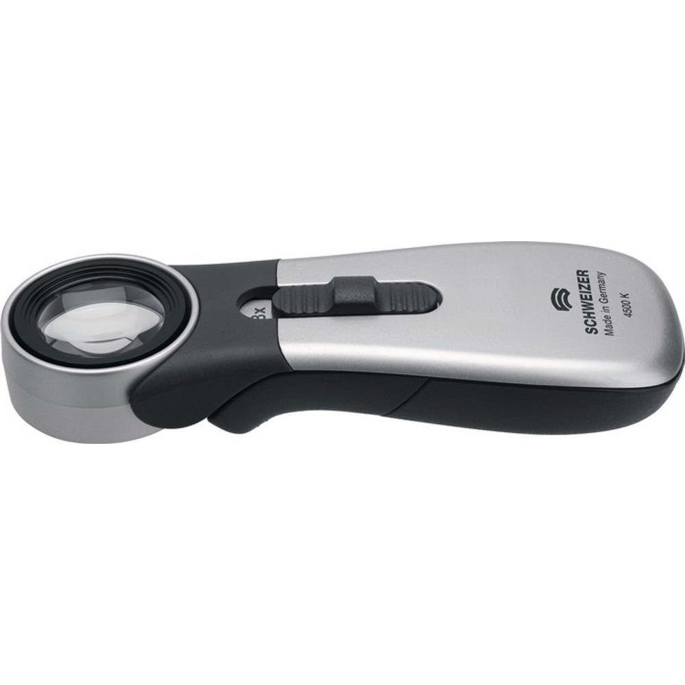 Produktabbildung: SCHWEIZER Handleuchtlupe Tech-Line CLASSIC Vergr.10x LED Linsen-D.22,8mm