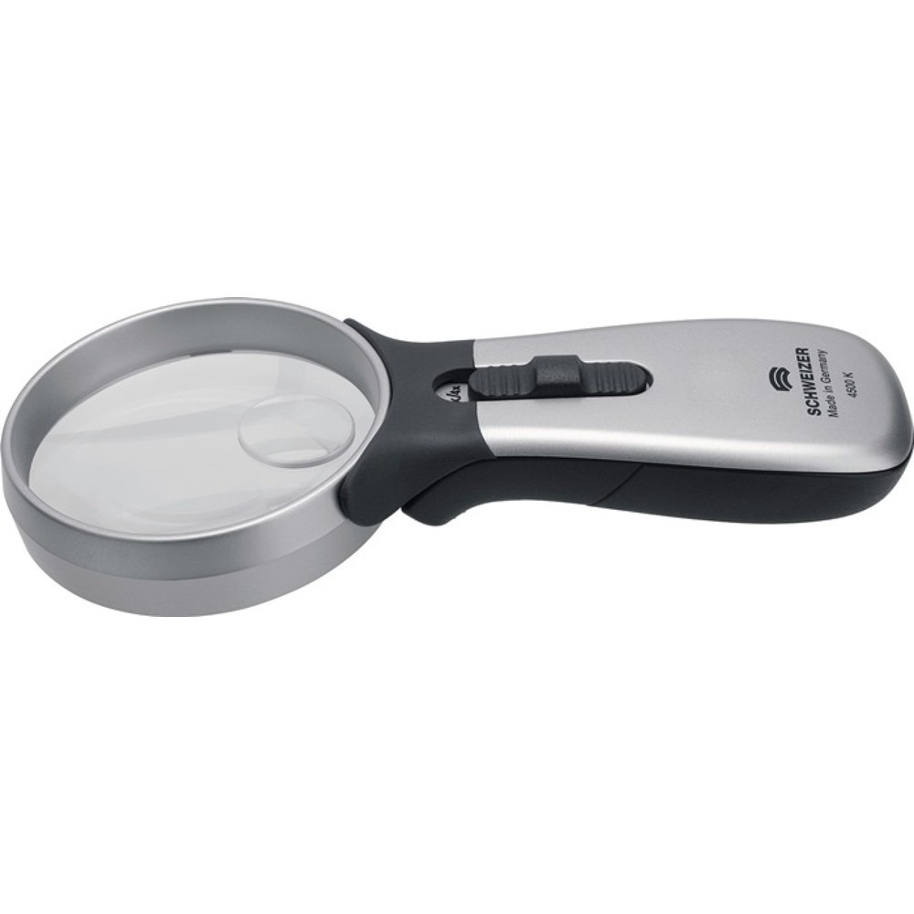 Produktabbildung: SCHWEIZER Handleuchtlupe Tech-Line CLASSIC, LED, Vergrößerung 15x, Linsen-Ø 16,3 mm