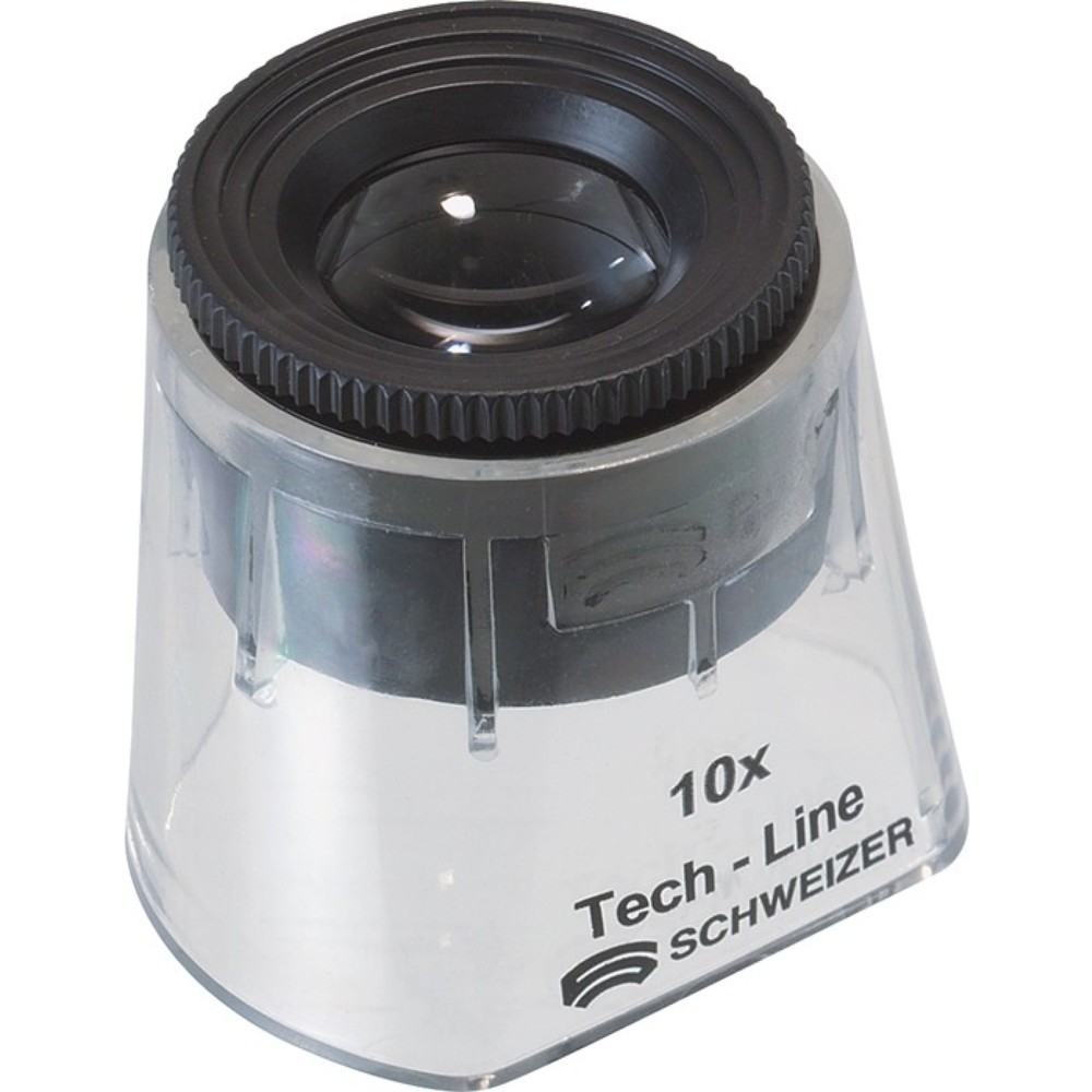 Produktabbildung: SCHWEIZER Standlupe Tech-Line, Fix, Vergrößerung 10x, Linsen-Ø 30 mm