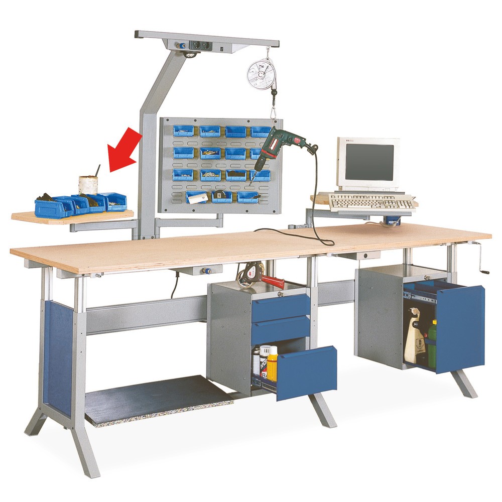 Produktabbildung: Schwenkarm mit Auflageplatte für Bedrunka+Hirth Arbeitstisch, BxT 600 x 350 mm