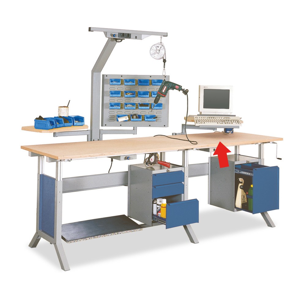 Produktabbildung: Schwenkarm mit Monitorhalterung und Tastaturauflage für Bedrunka+Hirth Arbeitstisch, HxBxT 322 x 700 x 355 mm