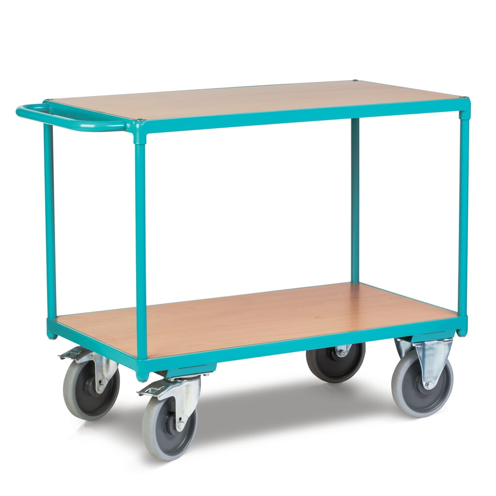 Schwerer Tischwagen Ameise®, 2 Etagen à 850 x 500 mm, mit Zentralbremse Produktabbildung Nr. 5: Schwerer Tischwagen Ameise®, 2 Etagen à 850 x 500 mm, mit Zentralbremse