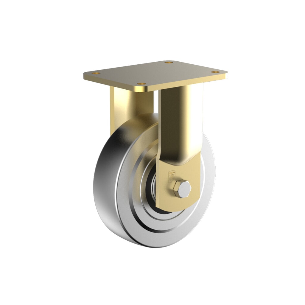Wicke Schwerlast-Bockrolle Stahl, Ø x Breite 100 x 40 mm, TK 1.700 kg Produktabbildung: Wicke Schwerlast-Bockrolle Stahl, Ø x Breite 100 x 40 mm, TK 1.700 kg