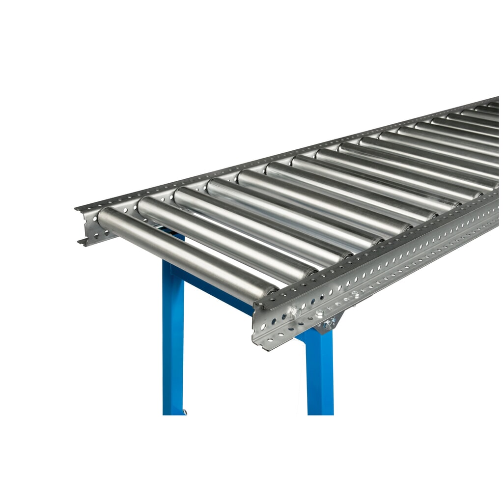 BLUME Schwerlast-Rollenbahn, Stahlrohrrollen, LxB 1.000 x 400 mm, Achsabstand 200 mm Produktabbildung: BLUME Schwerlast-Rollenbahn, Stahlrohrrollen, LxB 1.000 x 400 mm, Achsabstand 200 mm