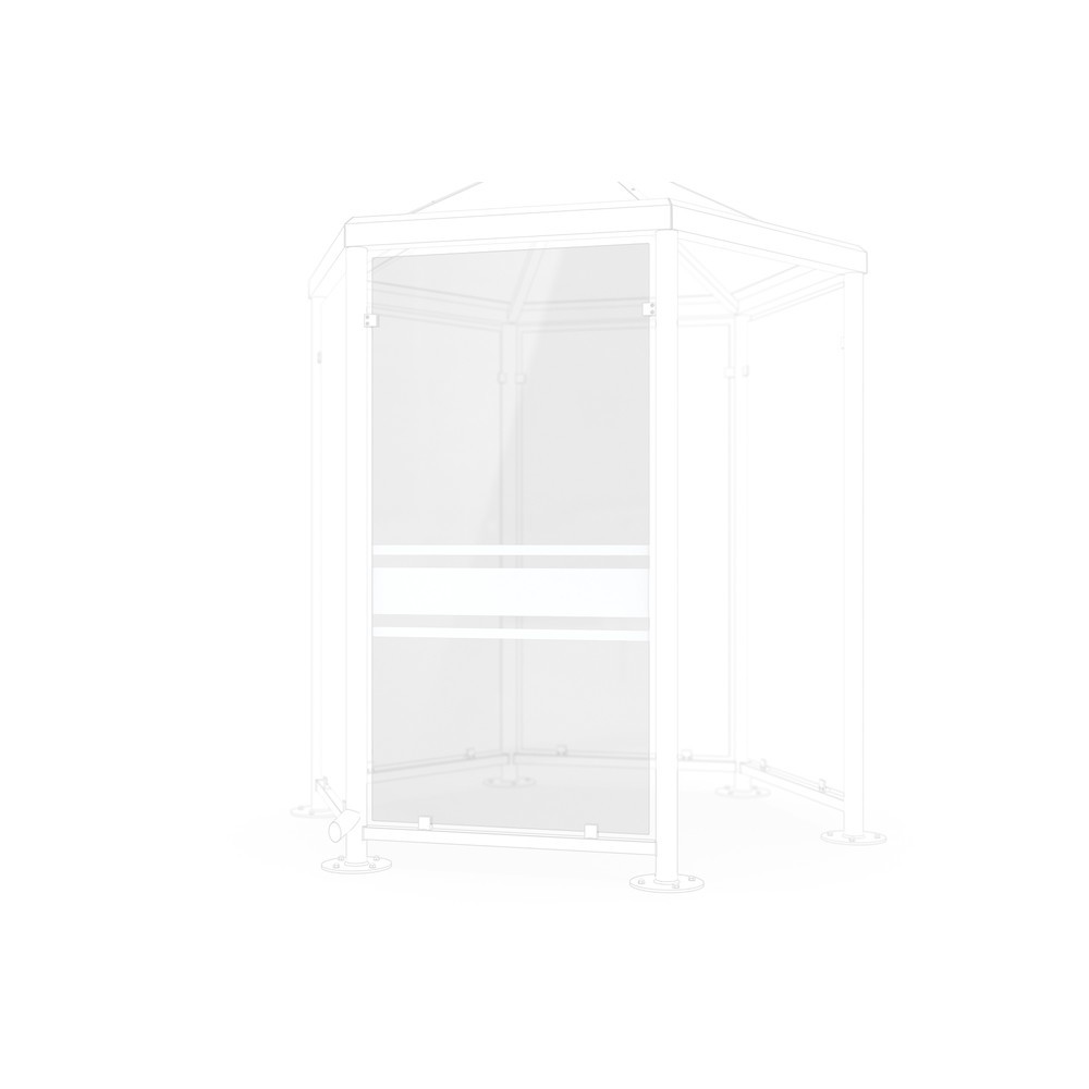 Produktabbildung: Seitenwand für Raucherpavillon, 6-eckig, Glasdekor 02