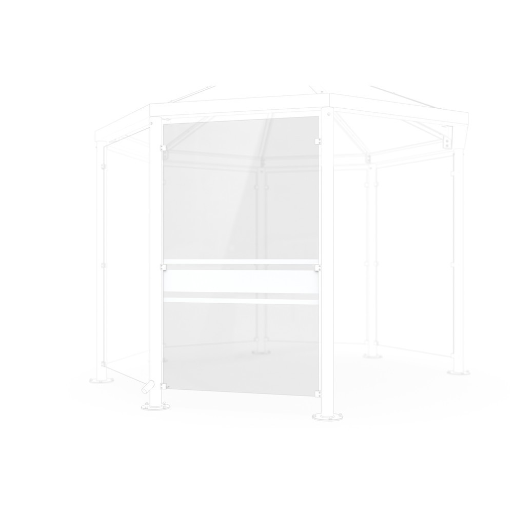 Produktabbildung: Seitenwand für Raucherpavillon, 8-eckig, Glasdekor 02
