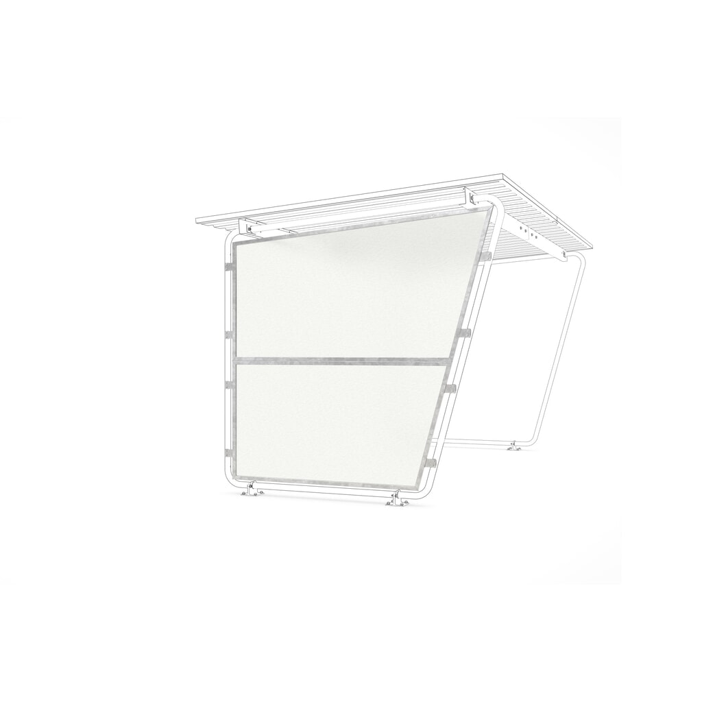 Seitenwand für wsm® Überdachung, für 1- und 2-seitiges Modell Produktabbildung: Seitenwand für wsm® Überdachung, für 1- und 2-seitiges Modell