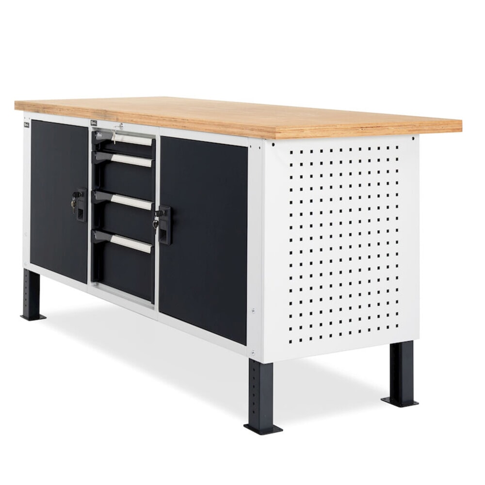 Produktabbildung Nr. 5: Seitliche Lochplatte für Fami Werkbänke, HxBxT 669 x 610 x 18 mm, RAL 7035