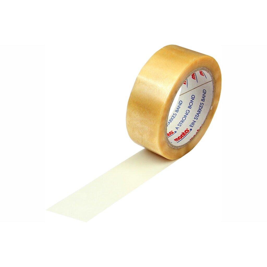 Produktabbildung: Selbstklebefilm, 38 mm breit x 66 lfm, transparent, 54µ