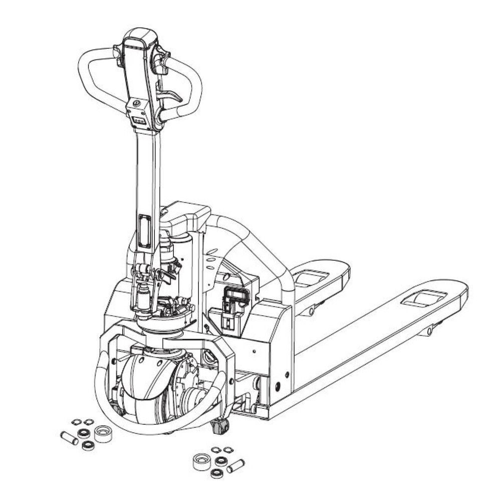 Produktabbildung Nr. 2: Self-Service-Kit für Elektro-Hubwagen Ameise® PTE 1.3 - Stützradwechsel, 13-teilig